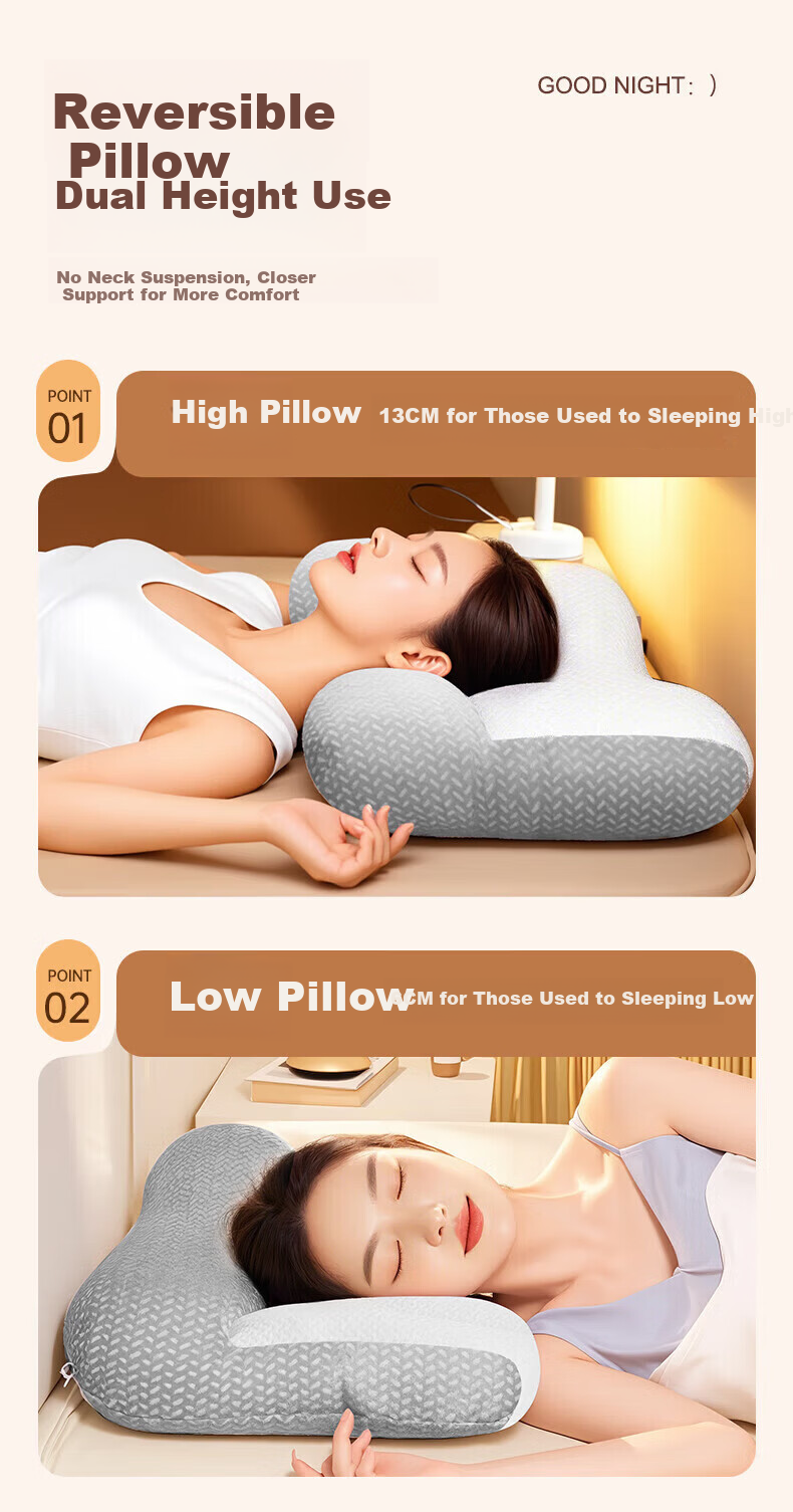 Jingyan Cervical Pillow Adult Sleep Aid Neck Support Pillow Cervical Spondylosis Deep Sleep Massage Heat Therapy Traction Pillow 7