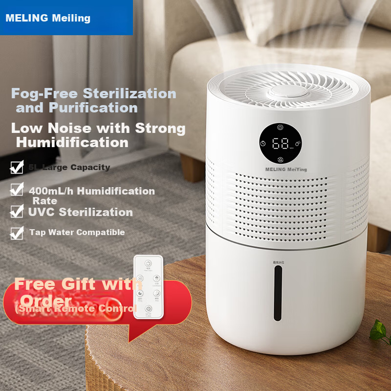 MeiLing Humidifier Home Bedroom Baby Silent Sterilization Mist-Free Air Conditioner Humidifier Pregnant Women Infant Small Desktop Large Capacity Annual Meeting Gift