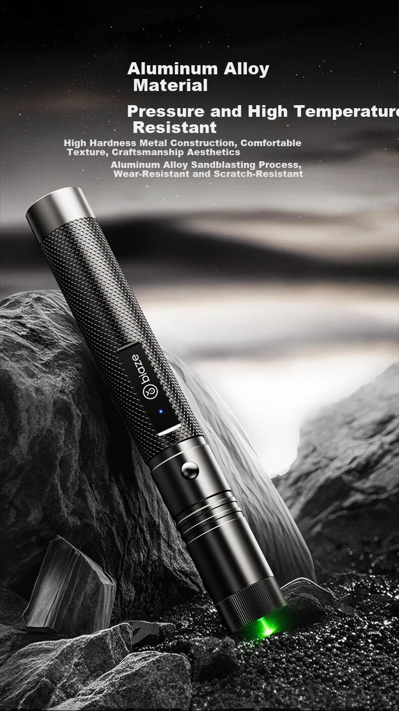 BIAZE Green Laser Pointer High Power Outdoor Long Battery Life Laser Flashlight Waterproof Type-C Rechargeable 8