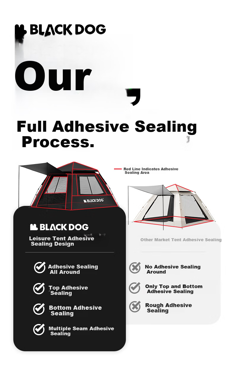 Black Dog Automatic Tent Two Doors Two Windows Rainproof Thickened Camping Sunshade Park Tent Mocha Latte 1