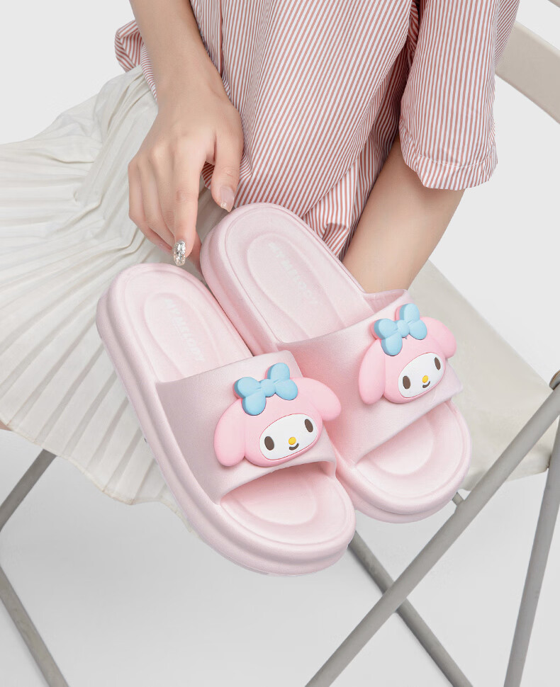 MINISO Women's Slippers, Home Indoor Shoes, Comfortable Feel, New Cute All-Season Slippers, Yuguigou Blue, Size 36-37 9