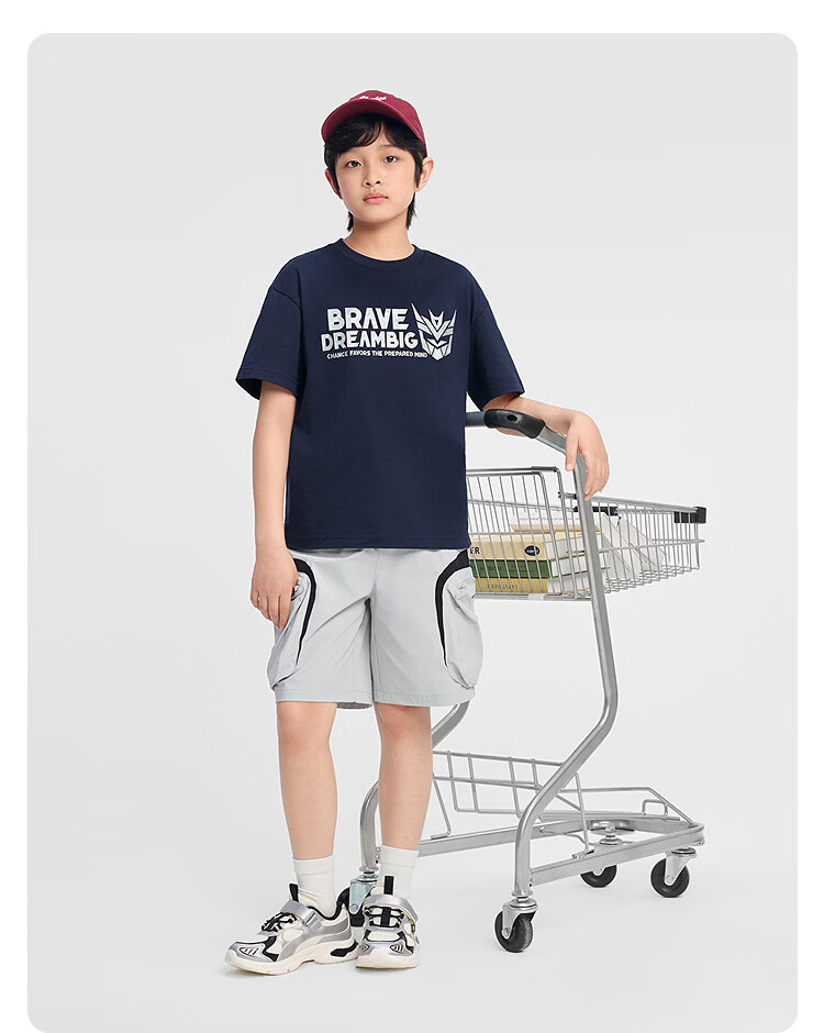 BALABALA Boys' Short-Sleeve T-Shirt, Children's Quick-Dry Clothing, Baby 2026 Summer New Kids' Wear, Parent-Child Undershirt, Pure Cotton Youth Top 5