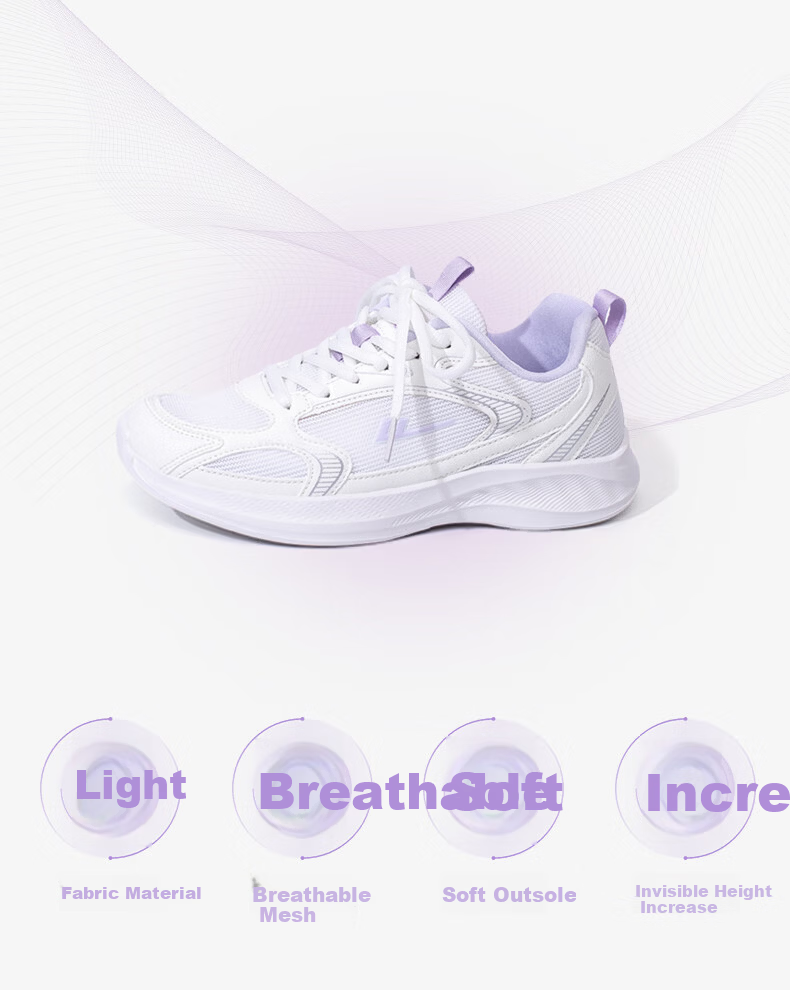 Warrior Women's Sports Shoes 2026 New Summer Breathable Soft Sole Running Shoes White Size 39 2