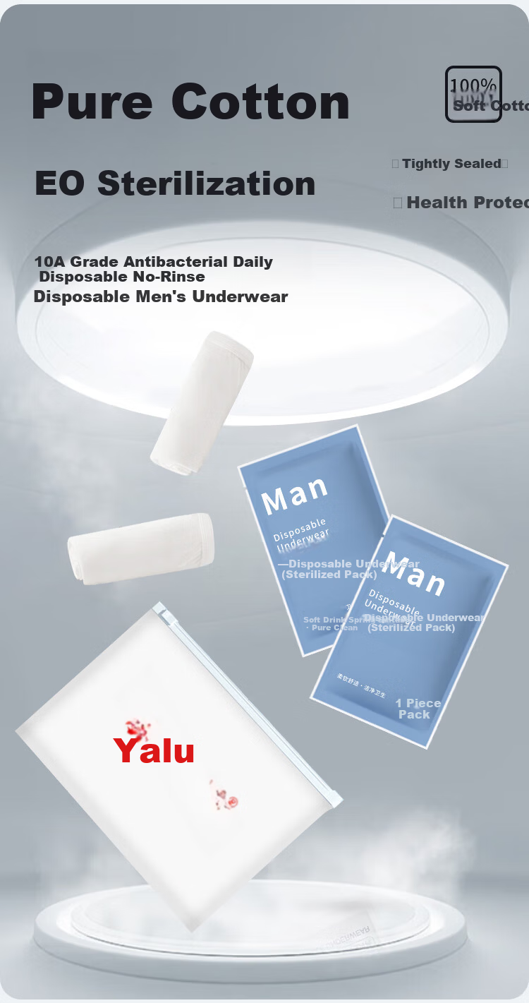 Yalu 7-Pack 100% Cotton Disposable Men's Sterilized Wash-Free Boxer Briefs Plus Size Travel Portable Individually Packaged 1