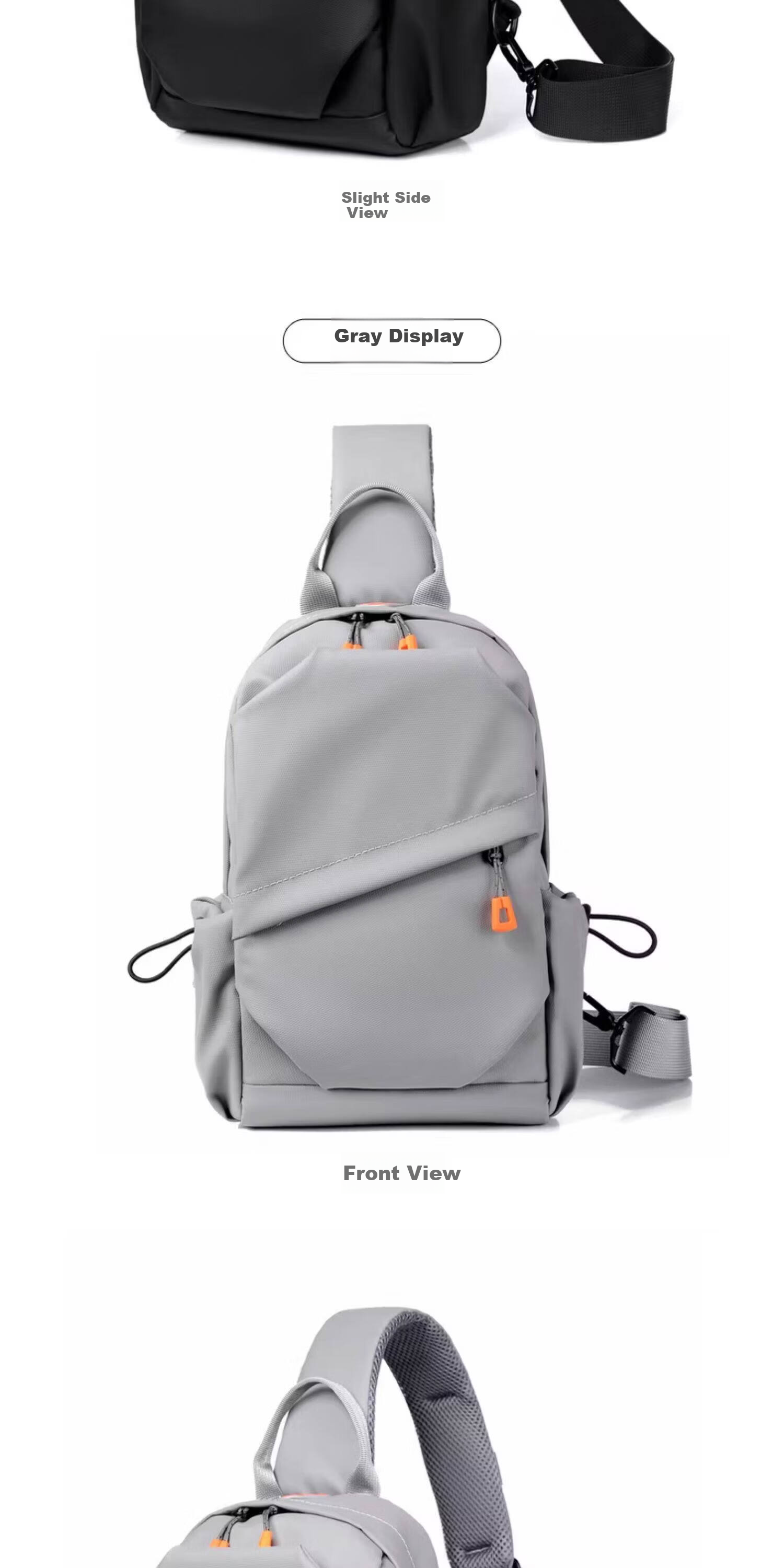 Warrior Men's Crossbody Bag 26L Large Capacity New Shoulder Bag Multifunctional Water-Resistant Small Backpack for Commuting and Outdoor Use 22