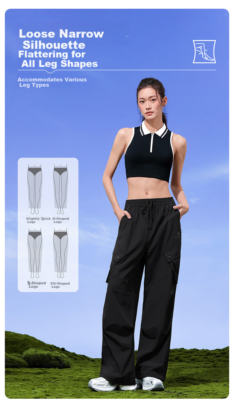 CAMEL Women's Outdoor Sun Protection Work Pants Ice Cooling Breathable Sports Casual Trousers Y26BA4L0016 Cheese Yellow L 5