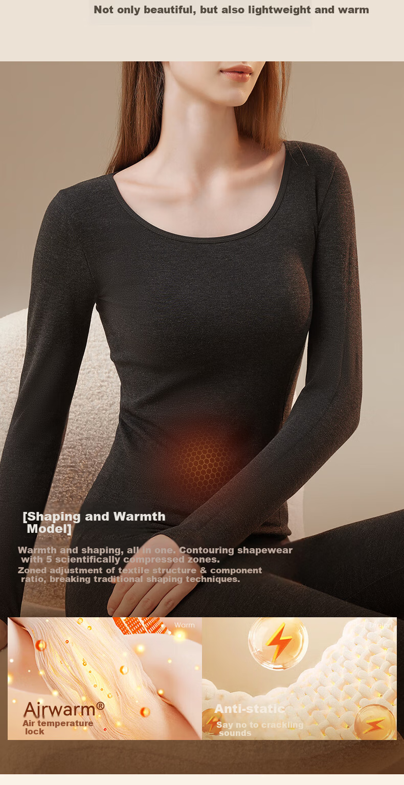 MiiOW Thermal Shaping Women's Thermal Set Micro-Compression Slimming Skin-Friendly Base Layer 2025 New Edition 3