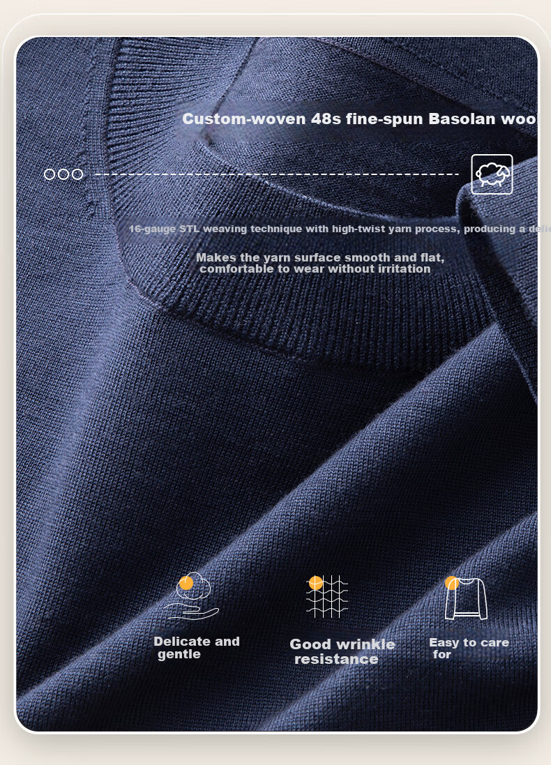 Hengyuanxiang Fine Spun Wool Thickened Half Turtleneck Men's 100% Pure Wool Winter New Knit Sweater Machine Washable 5