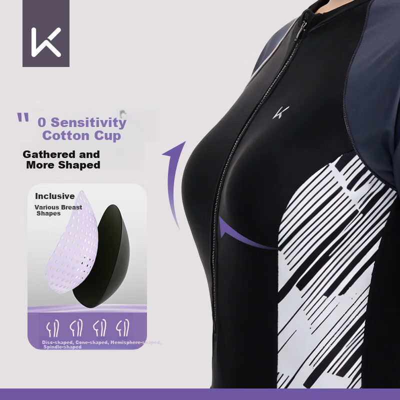 Keep Women's One-Piece Professional Slimming Swimsuit, Tummy Control, Modest, Plus Size, Black, 3XL