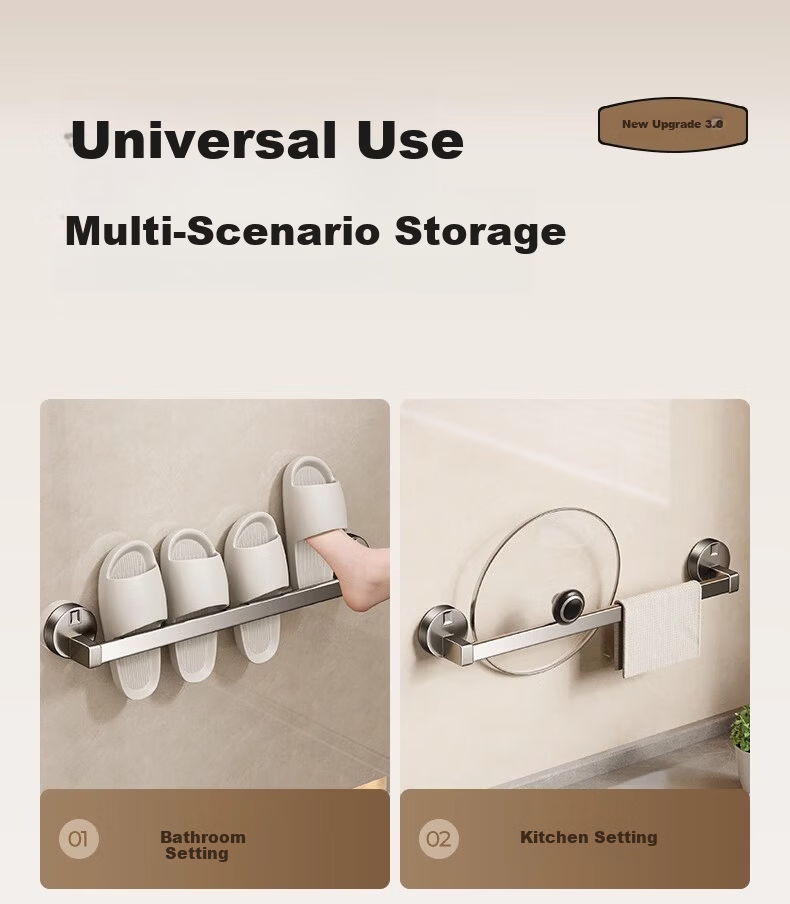 Xinpai Suction Cup Bathroom Slipper Rack No Drilling Wall-Mounted Vacuum Strong Suction Storage Rack 20
