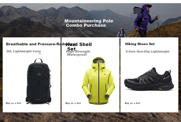 Pelliot [Dengfeng Pro] Outdoor Hiking Pole, Carbon Fiber Telescopic Trekking Poles, Ultra-Light Equipment, 165036018, Purple 1