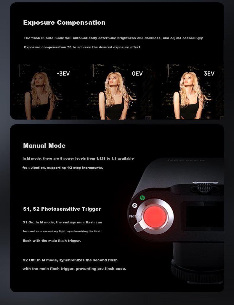 NEEWER Vintage Portable On-Camera Flash Hot Shoe Light for Sony Fuji Nikon Panasonic Leica Olympus Canon DSLR Mirrorless Cameras 10