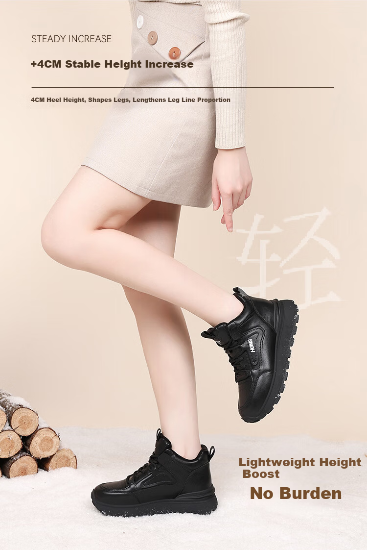 Red Dragonfly Women's Winter Fleece Lined Warm Comfortable Sports Shoes Outdoor Wear-Resistant Lightweight Casual Shoes C0TTN06591 Black Size 36 4