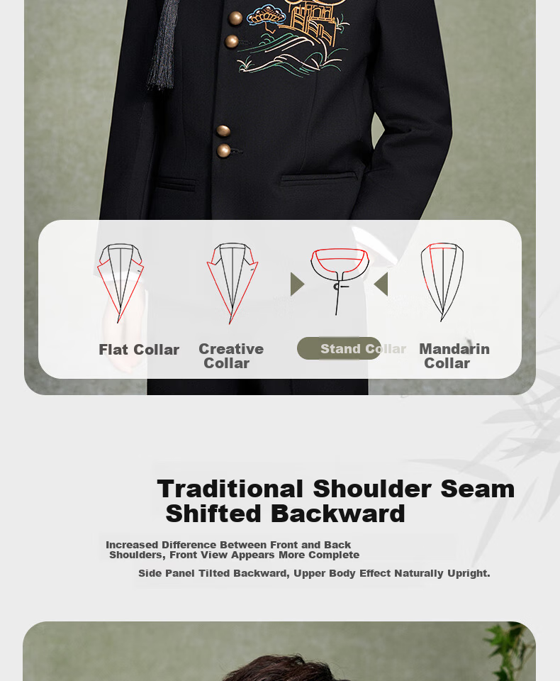 Romon Boys New Chinese Style Suit Jacket Tang Suit China Style Zhongshan Suit Children's Suit Performance Outfit Black 150 8