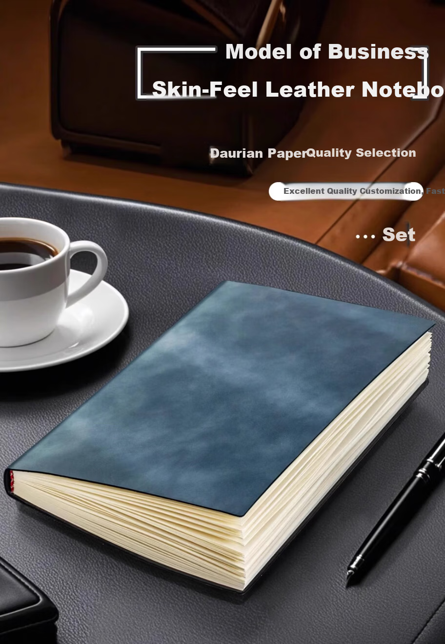Zhongjian Stationery Business Notebook Window Pattern Minimalist Memo Work Log Premium Stylish Office Meeting Leather Diary Customizable A5 Brown 25-165 1