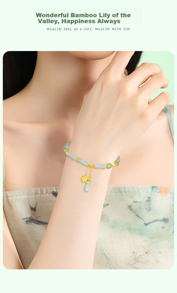 ALLOVE Bamboo Joint Silver Bracelet Women's 2026 New Hetian Jade Birthday 520 Valentine's Day Gift for Girlfriend Wife 8
