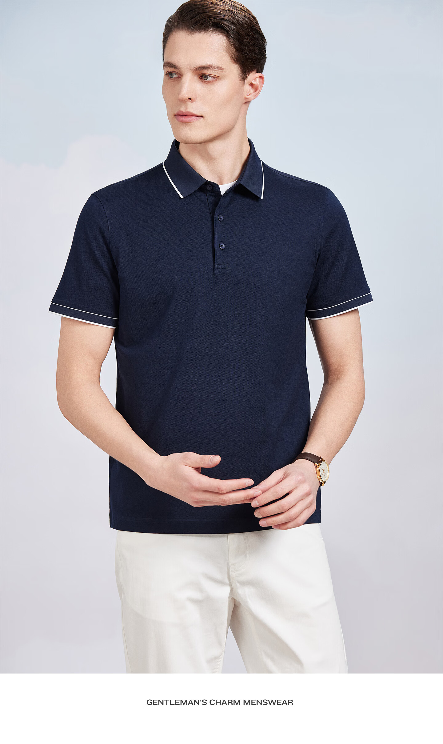 Antonio 55% Mulberry Silk Cooling Breathable High-End Short Sleeve Polo Shirt Men Summer Knitted Business Casual T-Shirt Top 69