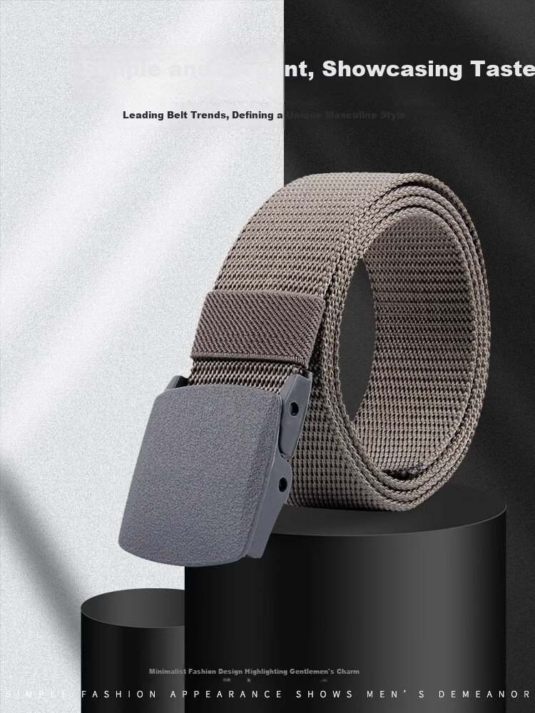 HOCR Men's Canvas Tactical Belt with Press Buckle Outdoor Jeans Belt Military Training Youth Belt 4