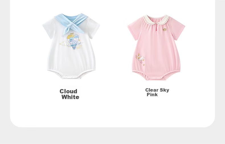 Babycare Pure Cotton Short Sleeve Pullover Triangle Romper Baby Jumpsuit Boys Girls Clothing Doka Manor 73cm 7