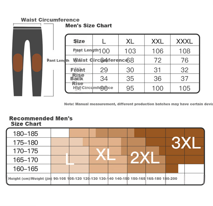 LangSha Men's Autumn Winter Thermal Pants Fleece Lined Wool Knee Protection Plus Size Cold Resistant Cotton Knit Long Johns 13