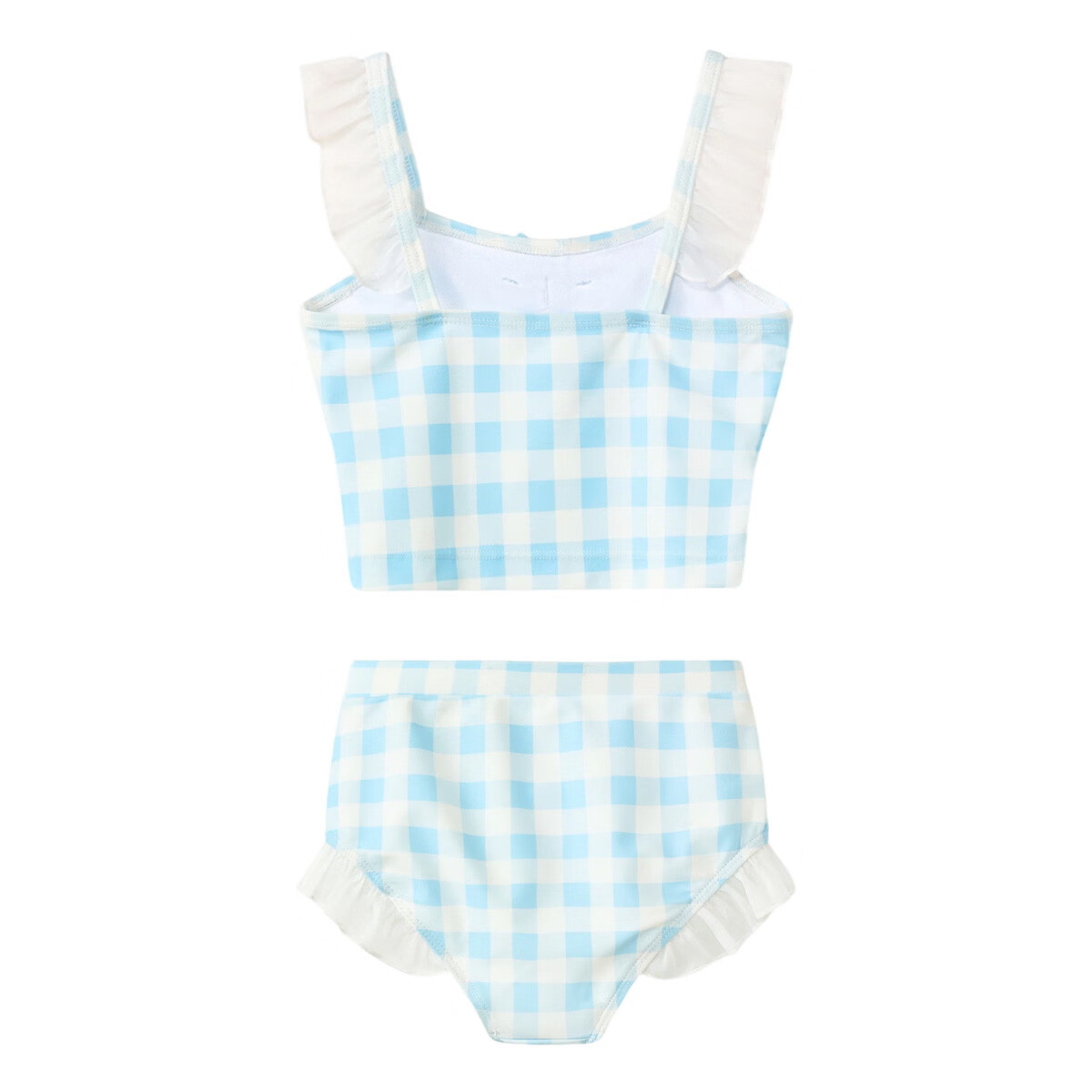 ASK JUNIOR Children's Swimsuit with Swim Cap, Summer One-Piece Spaghetti Strap Swimsuit, High-Elastic Ruffle Edge Beach Training Suit for Kids 9