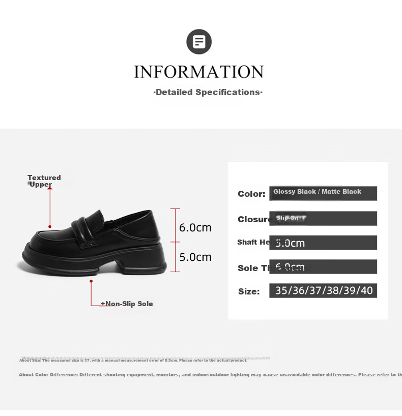 Global Lefu Women's Black Versatile Leather Shoes British Style Mary Jane Flats 10