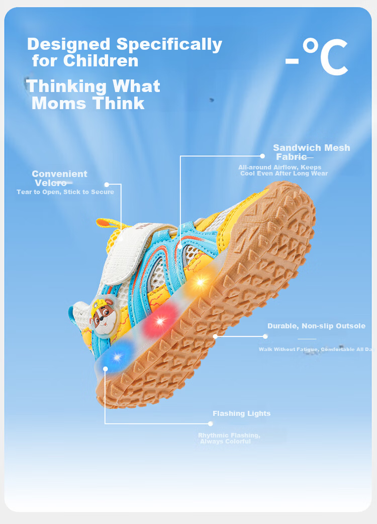 PAW PATROL Mesh Breathable Casual Shoes Soft Sole Versatile 2026 Summer New Kids Boys Girls Velcro Sports Sandals 7