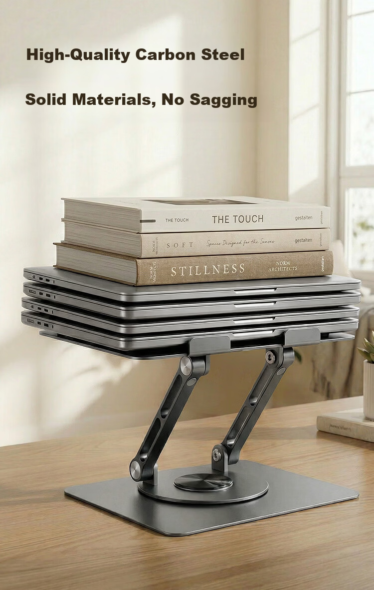 JD Jingzao Laptop Stand Tablet Cooler 360° Rotatable Stepless Adjustable Foldable Compatible with Apple Xiaomi Lenovo Legion Portable Floating Display Vertical Heightening Desk 6