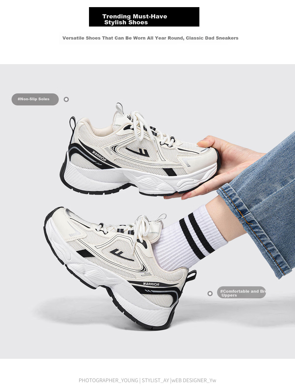 Huili Women's Shoes Spring Trendy Dad Shoes Versatile Casual Shoes for Female Students Thick-Soled Height-Increasing Shoes 2888 White-Black Size 36 4