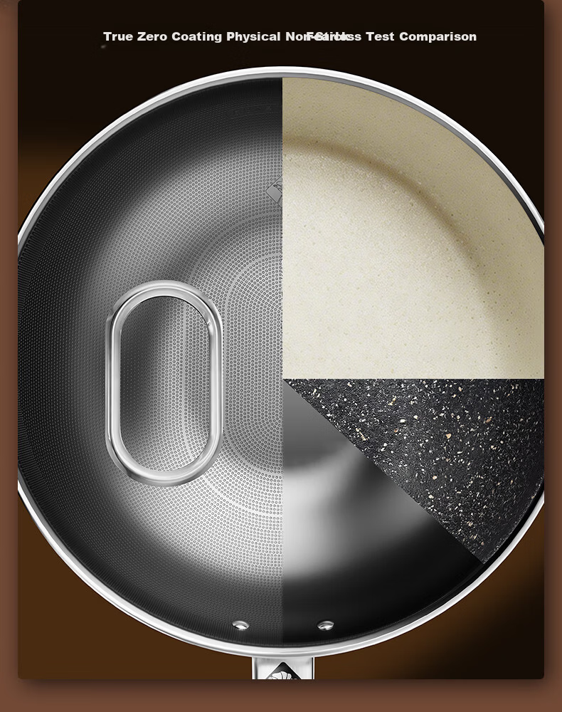 KOBACH 5th Generation True Titanium Non-Coated Non-Stick Antibacterial Frying Pan 32cm Compatible with Induction and Gas Stoves 5