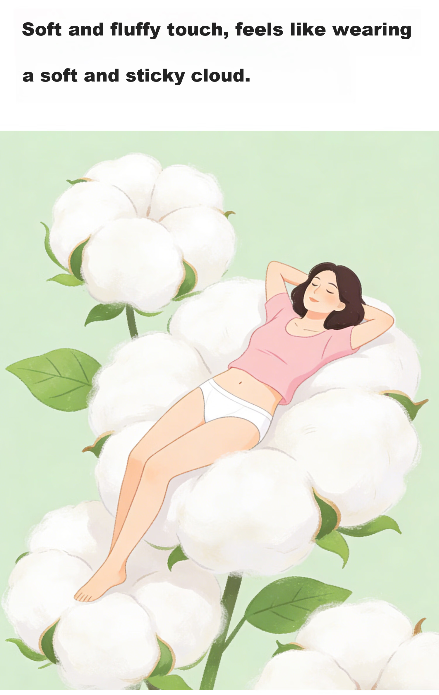 Guniangjia Disposable Women's Pure Cotton Antibacterial No-Wash Daily Use Menstrual Underwear Travel Ready-to-Wear Plus Size 7