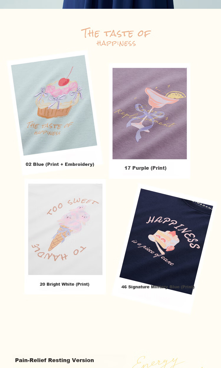 Giordano Women's Short Sleeve T-Shirt Summer New Pure Cotton Dessert Theme Print Crew Neck Casual Top 05396387 7