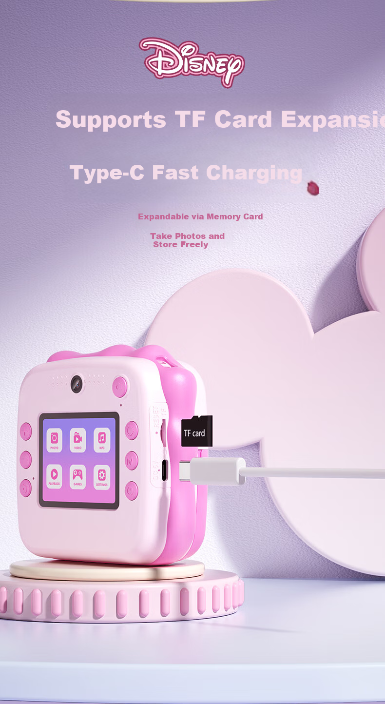 Disney Instant Print Color Photo Camera with Dual Lenses for Children, Students, Boys And Girls, Toy Mid-Autumn Festival Gift 5