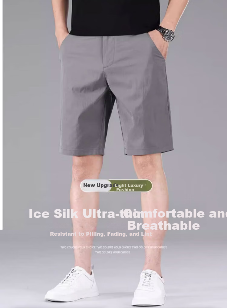 Playboy Ice Silk Men's Five-Point Shorts Summer Thin Breathable Quick-Dry New Business Casual Versatile Mid-Length Pants Trend 2