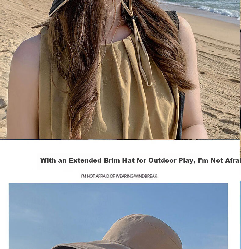 TUCANO Women's Summer Sun Protection Hat Wide Brim Outdoor UV Protection Foldable Reversible Fisherman Hat 16