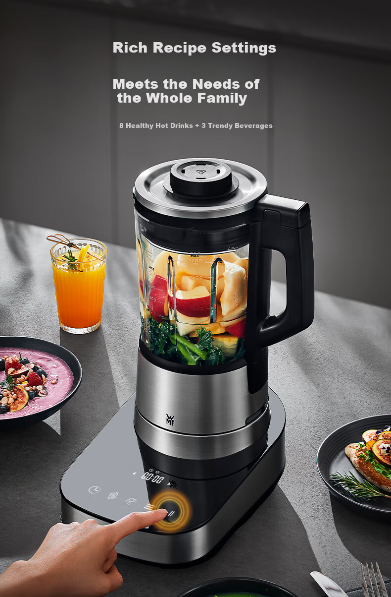 WMF Brushless Titanium Blade Blender Variable Frequency Noise Reduction 1.5L Hot and Cold Dual Use Waterproof Smart Control Panel Detachable Blade Grinder Food Processor 7