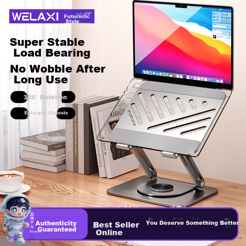 Weilaixi FZ3 Laptop Stand, Black Color, Tablet Cooler, 360° Rotating Infinite Height Adjustment Suspended Vertical Stand, for Apple Mac Lenovo Legion Portable Display Riser Desk