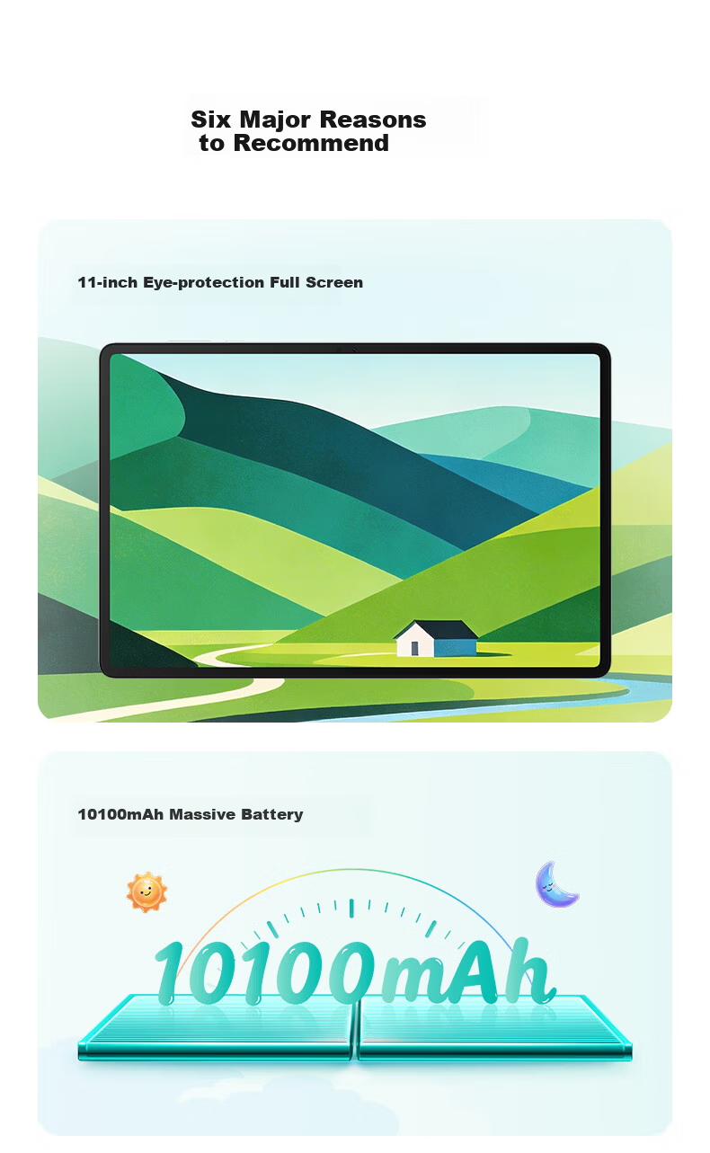 Honor Tablet X10 [National Subsidy] 11-inch Tablet 10100mAh Large Battery Eye Protection Full Screen Learning Space 8+256GB Sky Blue 2