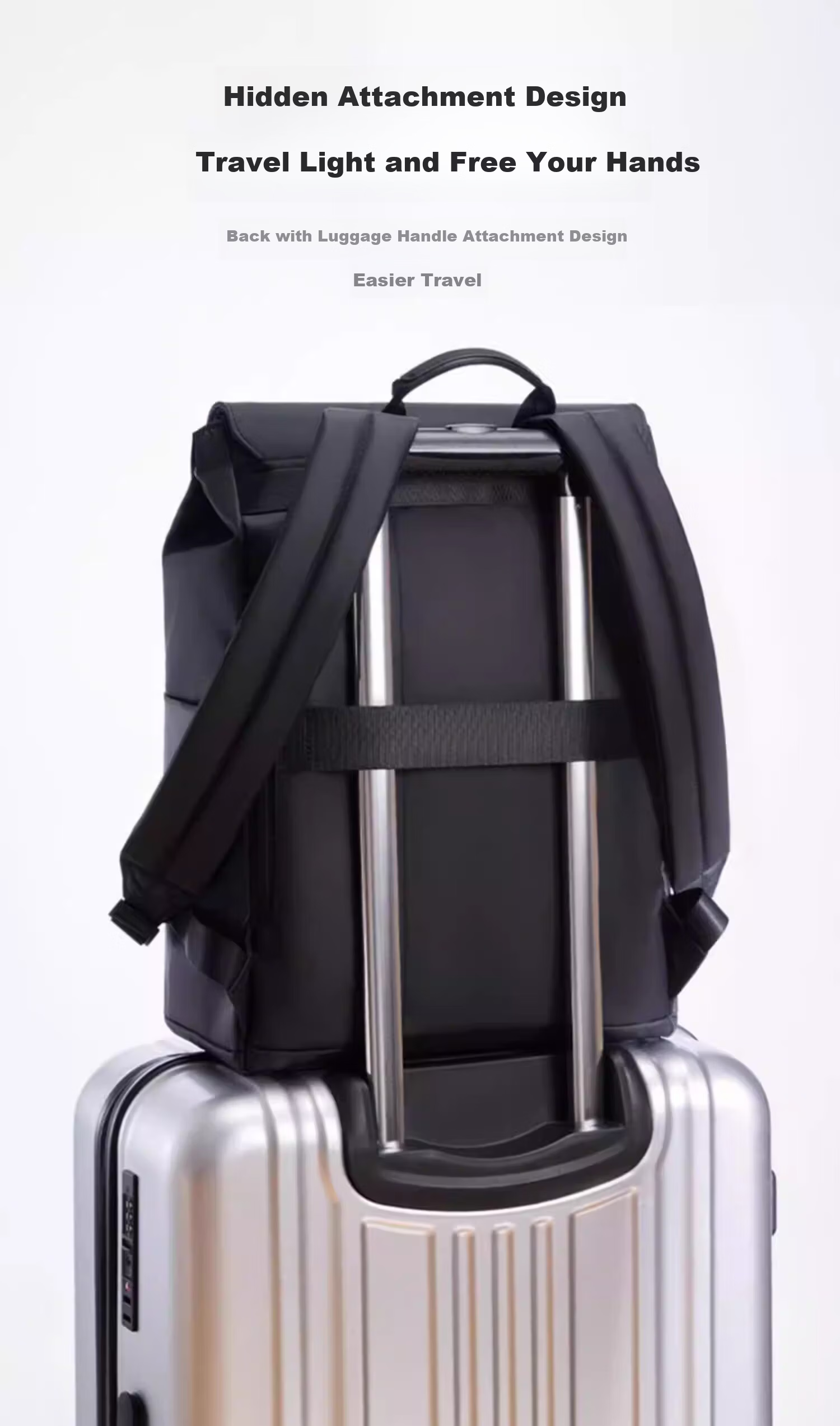 Diplomat Fashion Casual Backpack Business Large Capacity Laptop Bag DB-2713L Black 9