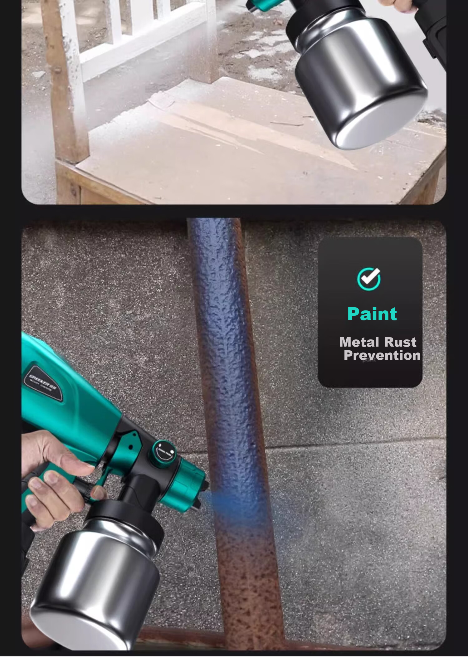 GREENER Electric Spray Gun Lithium Battery Spray Paint Machine Latex Paint Atomization Coating Sprayer [Two Batteries and One Charger] 5