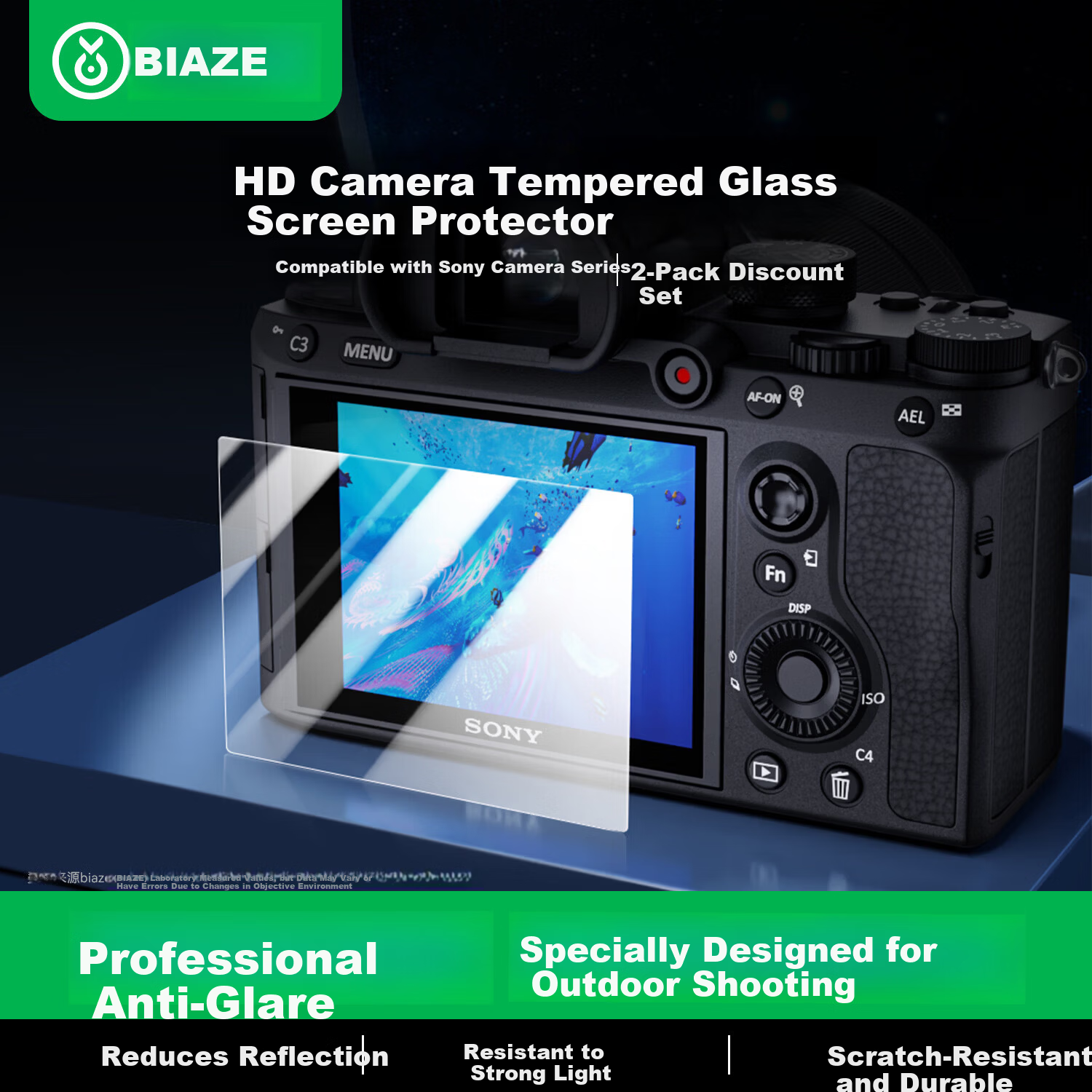 BIAZE Screen Protector for Sony A7C2 A7M4 A6700 Tempered Glass Film 2-Pack for A7C II ZVE1 ZV-E1L XJM1 Camera Screen
