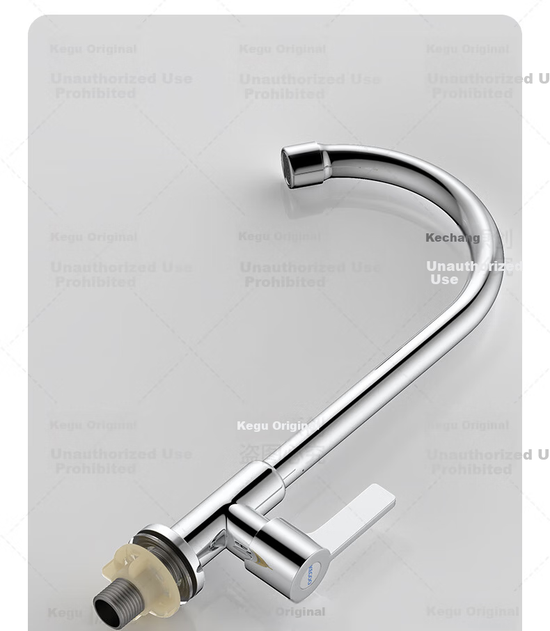 KEGOO Single Cold Kitchen Faucet High Arc Stainless Steel Sink Mixer K2056 20
