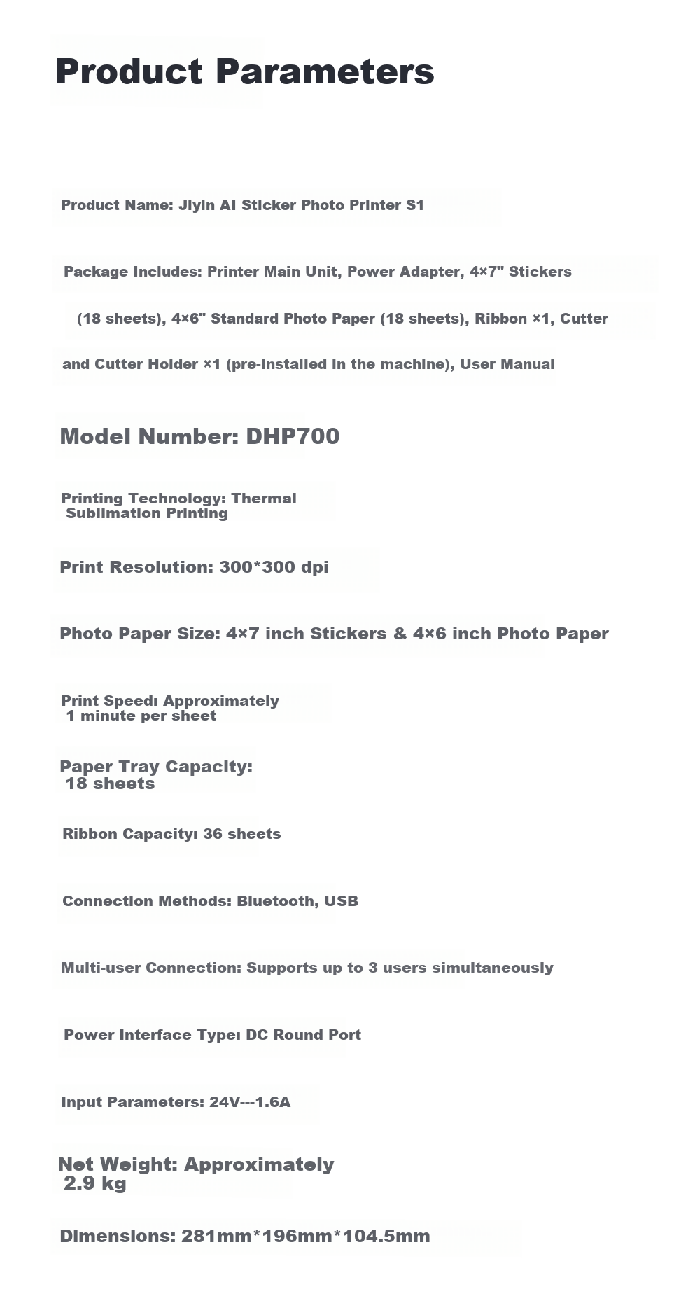 Jiyin AI Sticker Photo Printer All-in-One S1 AI Background Removal Auto Cropping AI Creative Raw Image Auto Laminating High-Definition Sticker Photo Printer 20