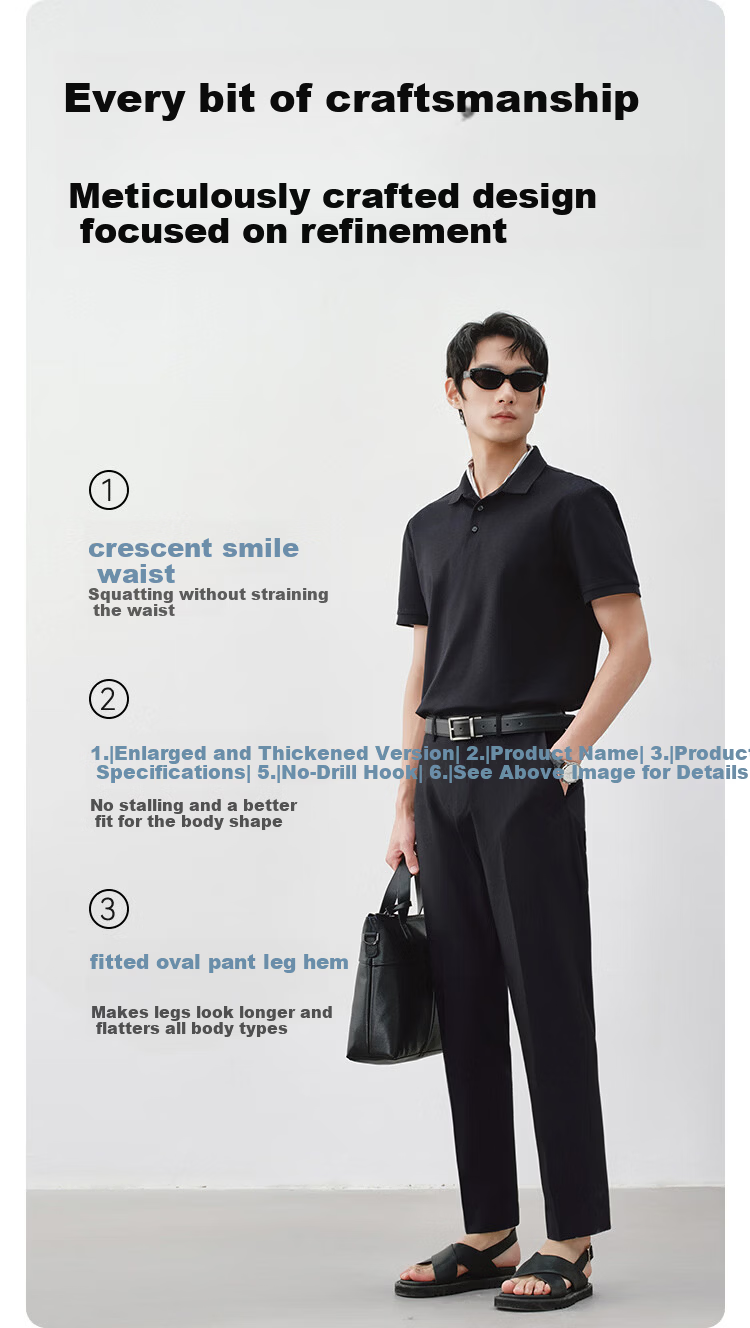 JD Jingzao Men's Casual Business Straight-Leg Quick-Dry Dress Pants Summer Navy Blue 36 11