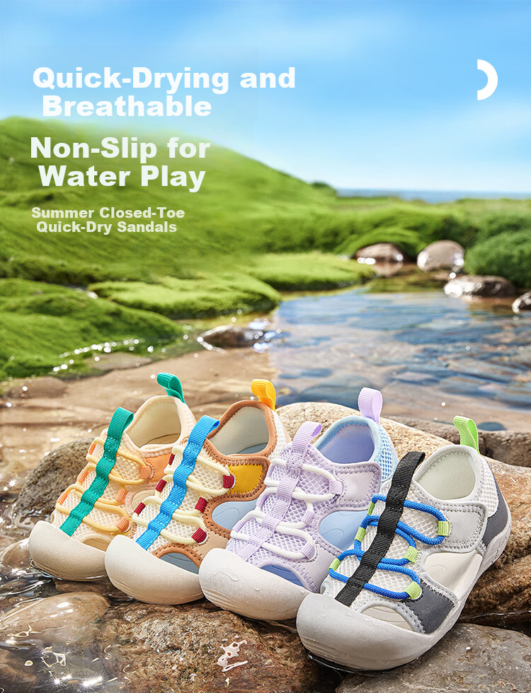 BALABALA Children's Steady Shoes, Boys And Girls Sandals, 2026 Summer New Color-Block Functional Shoes, Kids' Shoes, Children's Shoes with Mesh, Sports Shoes 1