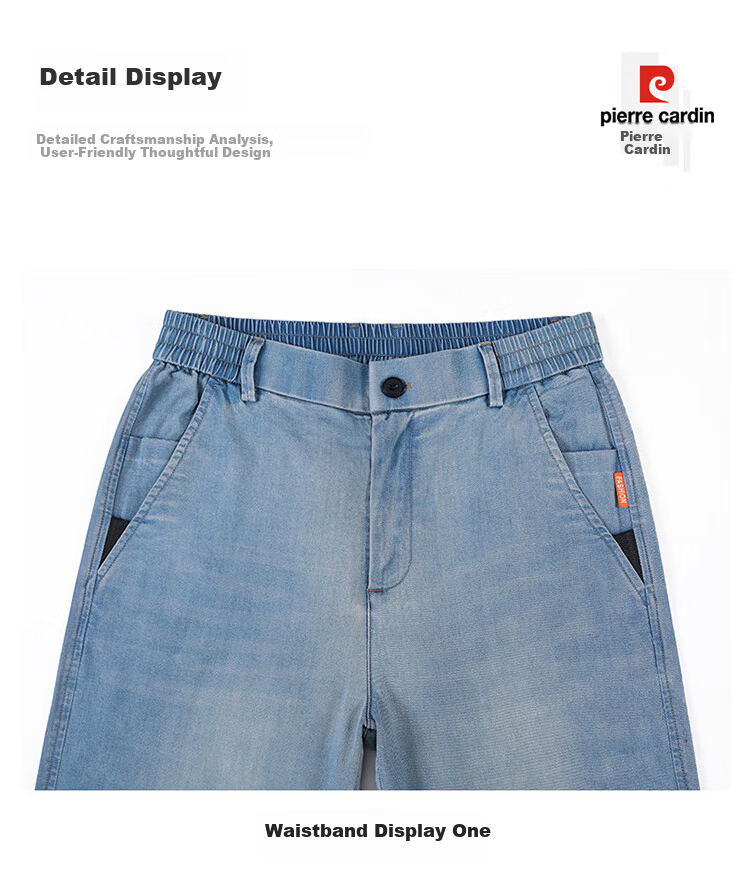 Pierre Cardin Men's Summer Loose Straight Denim Shorts Tencel Cool Seven-Point Pants Vintage Blue Size 28 13