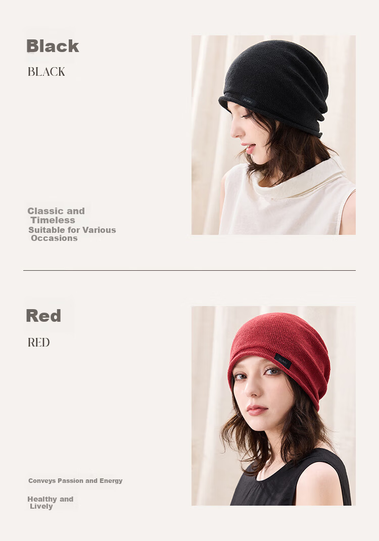 JIUMU Linen Hat Unisex Headwrap Cold Weather Thin Summer Knit Beanie Warm Air Conditioning Cap Maternity Sleep Cap 6