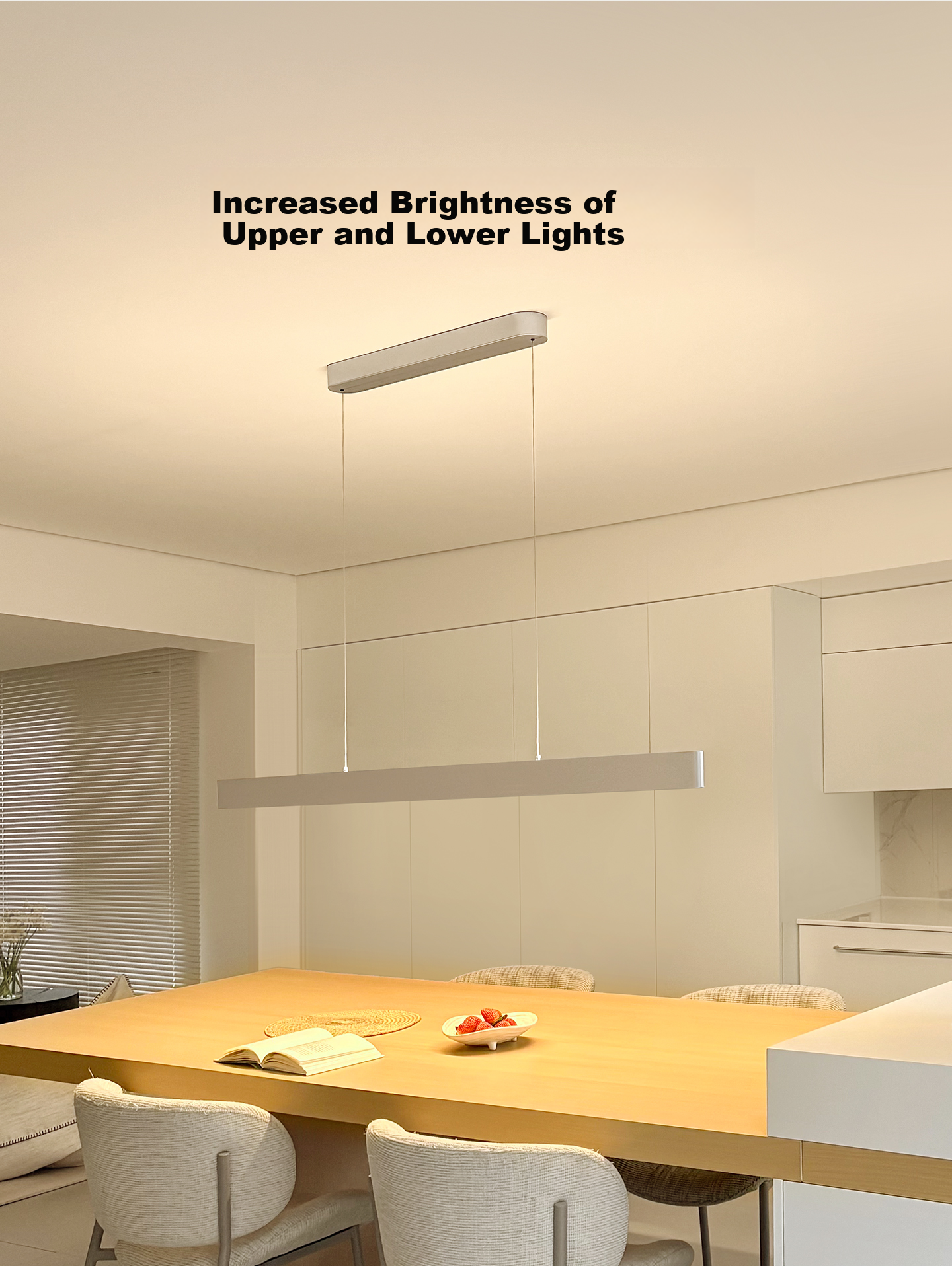 Jundun Full Spectrum Eye Protection Linear Pendant Light Adjustable Modern Minimalist Dining Room Study Lamp All-Inclusive Price 7