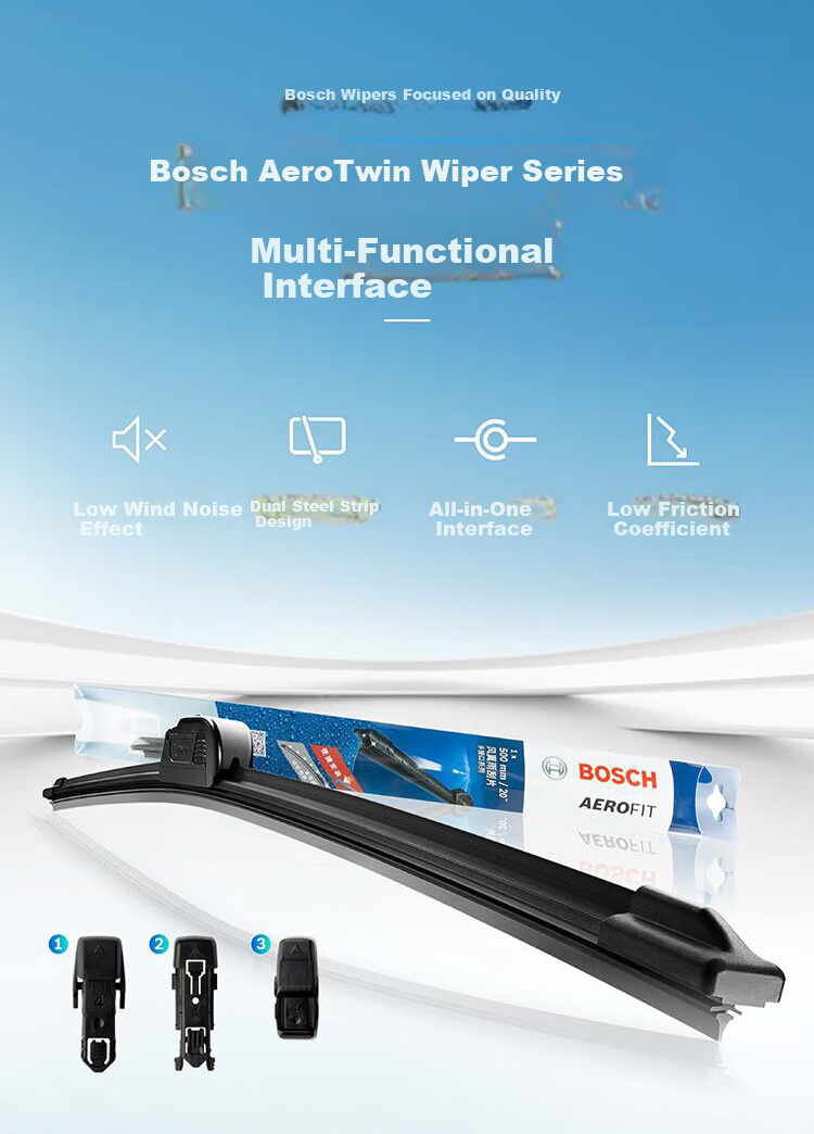 BOSCH Wind Wing U Wiper Blade, 22/18 Inches, Compatible with Changan CS35/CX30/Zhixiang/Kesai5/Chuanqi GS4/GA4 3