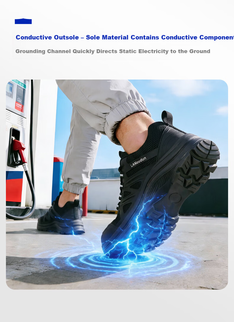BlueOwl Shield Anti-Static Shoes Unisex Gas Station Summer Breathable Lightweight Non-Slip Wear-Resistant Safety Work Shoes D289TBA 42 5